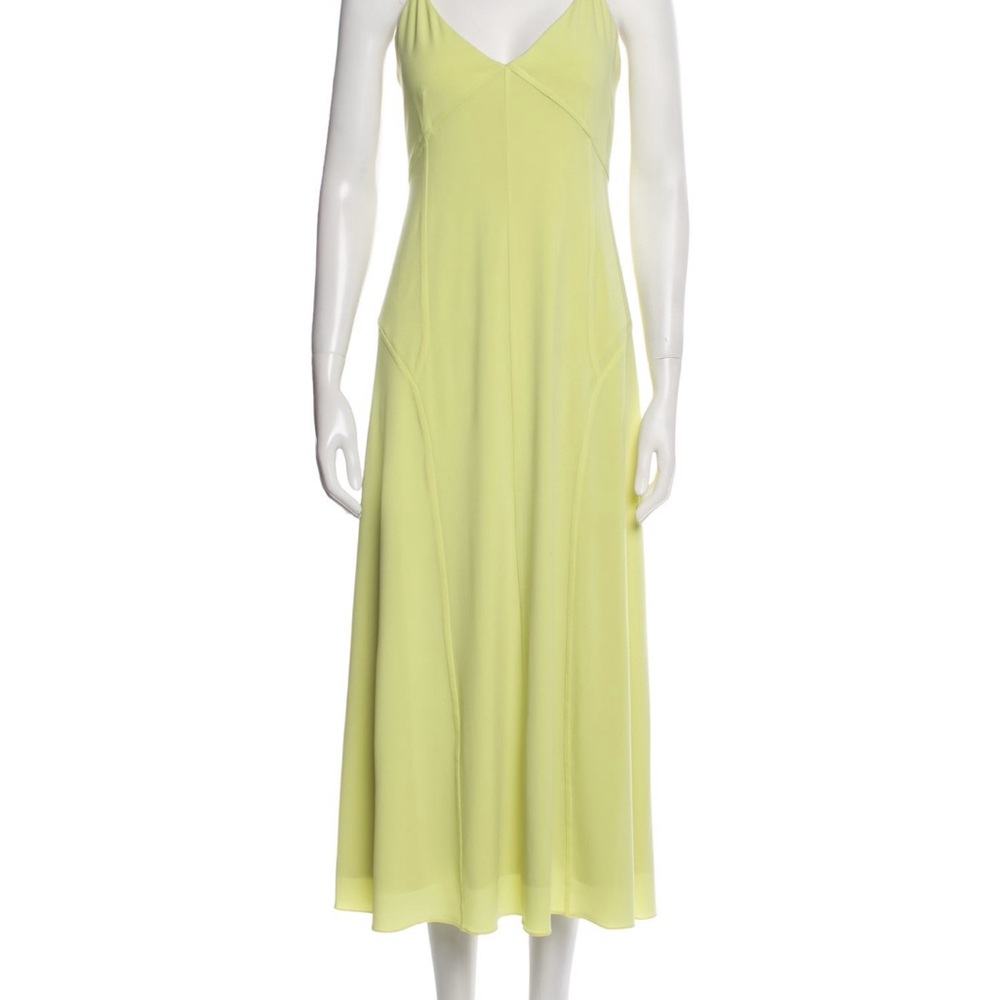 Lime Green Halston Midi Dress Sz S